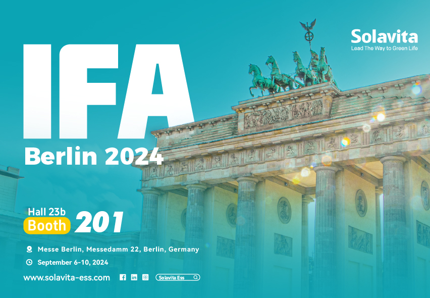 2024 IFA Berlin expo promotion banner, which states the time, location and booth number of the exhibition