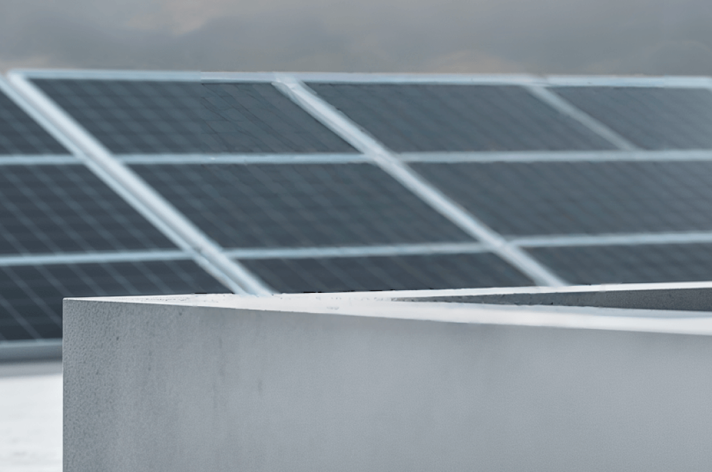 Close-up view of Solavita PV modules installed on a rooftop, showcasing efficient solar energy collection and integration into sustainable energy systems