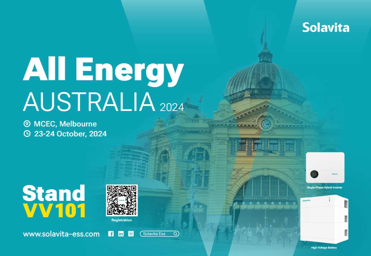 2024 All-Energy Australia​​ expo promotion banner, which states the time, location and booth number of the exhibition